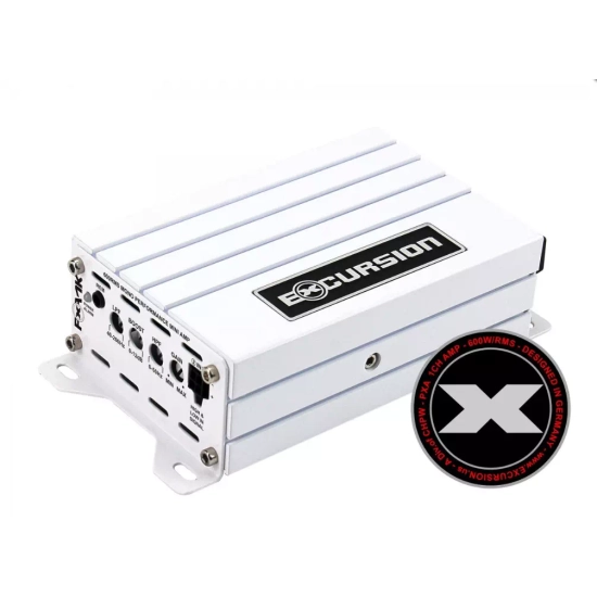 Excursion PXA-1K 1-kanałowy mini wzmacniacz samochodowy do fabrycznych systemów audio - moc RMS: 1x300/450/600, klasa Mono D, wej. High/Low, Auto On/O